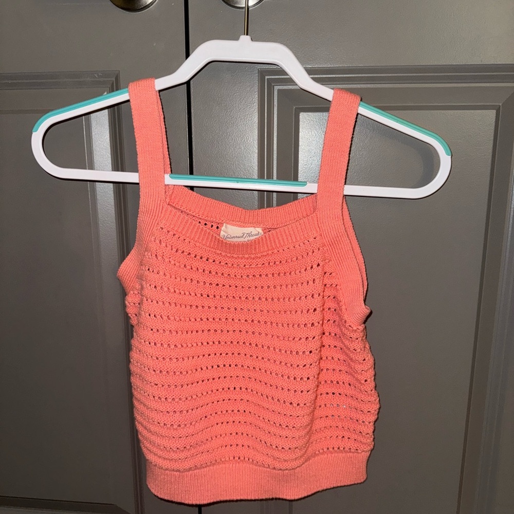 Peach Crochet Tank Top